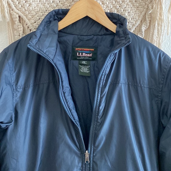 Women’s LL Bean Zip In Navy Blue Winter Ski Jacket Coat Sz Small - Picture 3 of 4